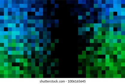 Dark Blue, Green vector modern geometrical background. Abstract template. Geometric pattern in square style with gradient.