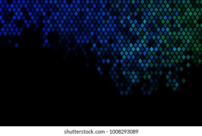 Dark Blue, Green vector modern geometrical background. Abstract template. Geometric pattern in square style with gradient.