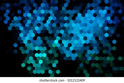 Dark Blue, Green vector modern geometrical abstract background. Texture, brand-new background. Geometric background in Origami style with gradient. 