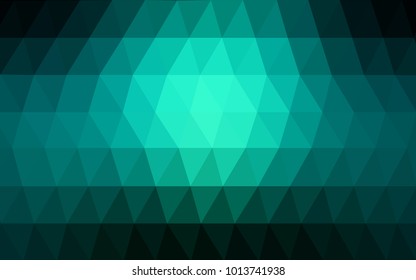 Dark Blue, Green vector modern geometrical abstract background. Texture, new background. Geometric background in Origami style with gradient. 