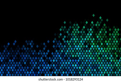 Dark Blue, Green vector modern geometrical background. Abstract template. Geometric pattern in square style with gradient.