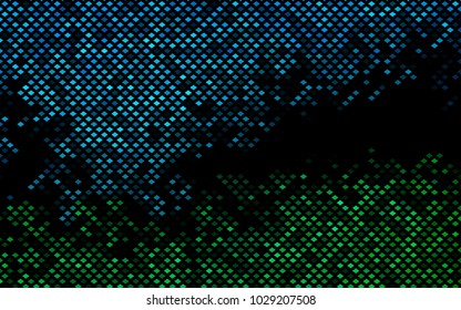 Dark Blue, Green vector modern geometrical background. Abstract template. Geometric pattern in square style with gradient.