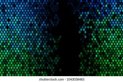 Dark Blue, Green vector modern geometrical background. Abstract template. Geometric pattern in square style with gradient.