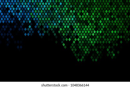 Dark Blue, Green vector modern geometrical background. Abstract template. Geometric pattern in square style with gradient.