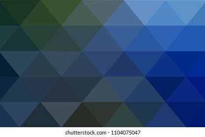 Dark Blue, Green vector modern geometrical abstract background. Texture, new background. Geometric background in Origami style with gradient. 
