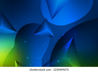Dark Blue, Green vector Modern abstract colorful illustration with spheres and lines. Illustration with set of shining colorful abstract circles. Simple design for your web site.