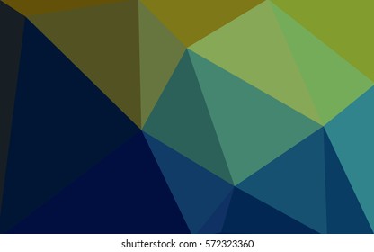 Dark Blue, Green vector modern geometrical abstract background. Texture, new background. Geometric background in Origami style with gradient. 
