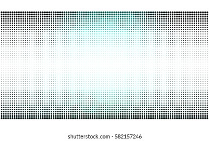 Dark Blue, Green vector modern geometrical circle abstract background. Dotted texture template. Geometric pattern in halftone style with gradient. 