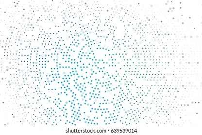 Dark Blue, Green vector modern geometrical circle abstract background. Dotted texture template. Geometric pattern in halftone style with gradient. 