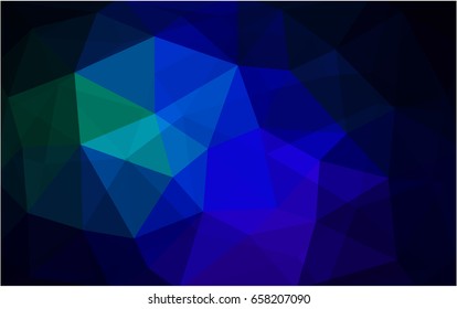 Dark Blue, Green vector modern geometrical abstract background. Texture, new background. Geometric background in Origami style with gradient. 