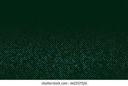 Dark Blue, Green vector modern geometrical circle abstract background. Dotted texture template. Geometric pattern in halftone style with gradient. 