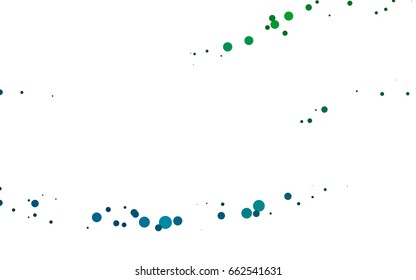Dark Blue, Green vector modern geometrical circle abstract background. Dotted texture template. Geometric pattern in halftone style with gradient. 