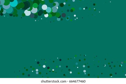 Dark Blue, Green vector modern geometrical circle abstract background. Dotted texture template. Geometric pattern in halftone style with gradient. 