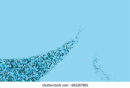 Dark Blue, Green vector modern geometrical abstract background. Texture, brand-new background. Geometric background in Origami style with gradient. 