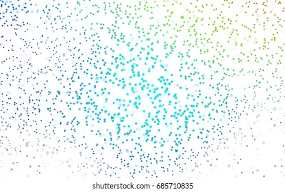 Dark Blue, Green vector modern geometrical circle abstract background. Dotted texture template. Geometric pattern in halftone style with gradient. 