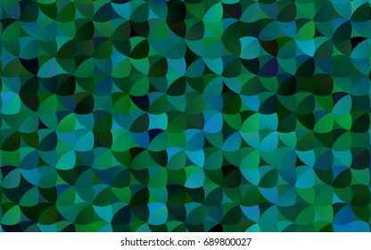 Dark Blue, Green vector modern geometrical circle abstract background. Dotted texture template. Geometric pattern in halftone style with gradient. 