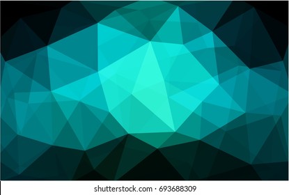Dark Blue, Green vector modern geometrical abstract background. Texture, new background. Geometric background in Origami style with gradient. 