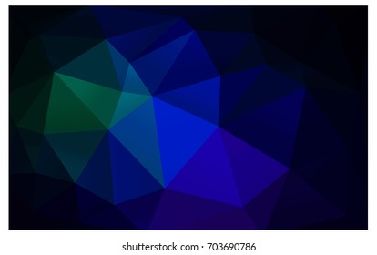Dark Blue, Green vector modern geometrical abstract background. Texture, new background. Geometric background in Origami style with gradient. 