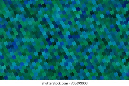 Dark Blue, Green vector modern geometrical abstract background. Texture, brand-new background. Geometric background in Origami style with gradient. 