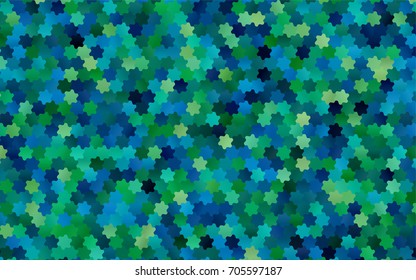 Dark Blue, Green vector modern geometrical abstract background. Texture, brand-new background. Geometric background in Origami style with gradient. 