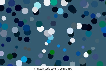 Dark Blue, Green vector modern geometrical circle abstract background. Dotted texture template. Geometric pattern in halftone style with gradient. 