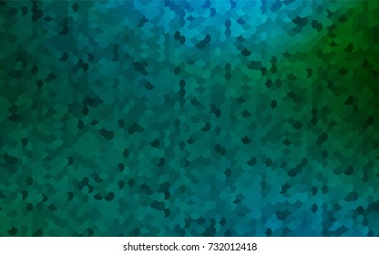 Dark Blue, Green vector modern geometrical circle abstract background. Dotted texture template. Geometric pattern in halftone style with gradient. 