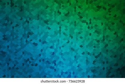 Dark Blue, Green vector modern geometrical circle abstract background. Dotted texture template. Geometric pattern in halftone style with gradient. 