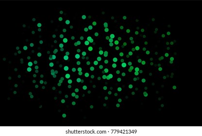 Dark Blue, Green vector modern geometrical circle abstract background. Dotted texture template. Geometric pattern in halftone style with gradient. 
