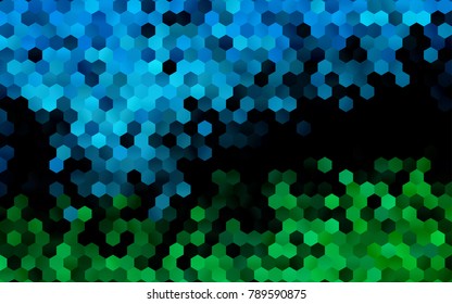 Dark Blue, Green vector modern geometrical abstract background. Texture, brand-new background. Geometric background in Origami style with gradient. 