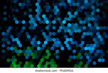 Dark Blue, Green vector modern geometrical abstract background. Texture, brand-new background. Geometric background in Origami style with gradient. 