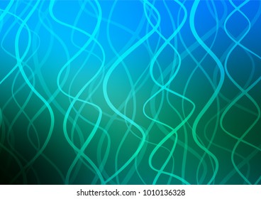 Dark Blue, Green vector natural abstract texture. Colorful abstract illustration with lines in Asian style. The doodle design can be used for your web site.