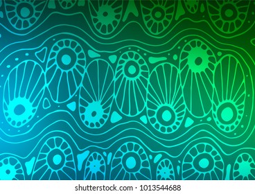 Dark Blue, Green vector natural elegant texture. Creative illustration in blurred style with doodles and Zen tangles. The pattern can be used for heads of websites and designs.