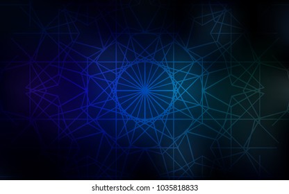 Dark Blue, Green vector natural elegant pattern. A vague abstract illustration with doodles drawn by child in Indian style. The doodle design can be used for your web site.