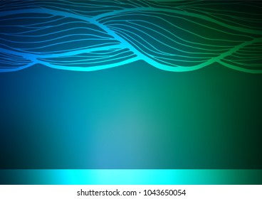 Dark Blue, Green vector natural abstract template. Glitter abstract illustration with doodles and Zen tangles. Brand-new design for your business.