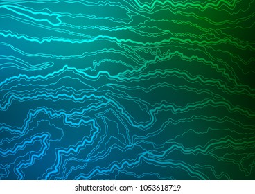 Dark Blue, Green vector natural elegant template. Colorful abstract illustration with lines in Asian style. The elegant pattern can be used as a part of a brand book.
