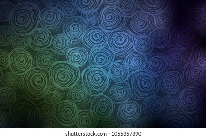 Dark Blue, Green vector natural abstract template. Blurred decorative design in Indian style with roses. A completely new design for your business.