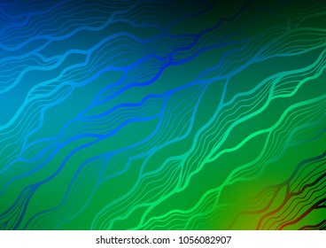 Dark Blue, Green vector natural abstract background. Brand-new colored illustration in blurry style with doodles. Brand-new style for your business design.