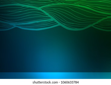 Dark Blue, Green vector natural elegant pattern. Creative illustration in blurred style with doodles and Zen tangles. The doodle design can be used for your web site.