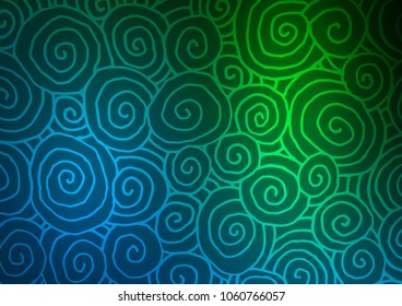 Dark Blue, Green vector natural abstract texture. A completely new color illustration in doodle style. A new texture for your design.