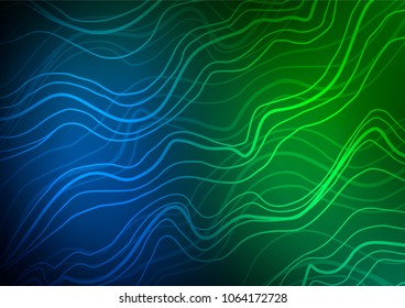 Dark Blue, Green vector natural abstract background. Brand-new colored illustration in blurry style with doodles. Hand painted design for web, wrapping, wallpaper.