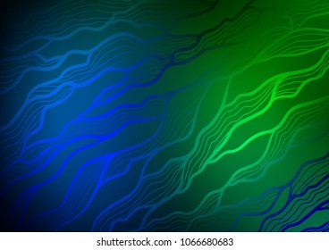 Dark Blue, Green vector natural elegant pattern. Creative illustration in blurred style with doodles and Zen tangles. The doodle design can be used for your web site.