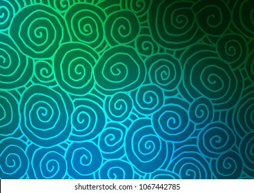 Dark Blue, Green vector natural abstract background. Sketchy hand drawn doodles on blurred background. Hand painted design for web, wrapping, wallpaper.