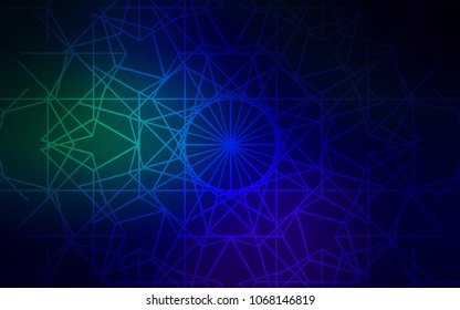 Dark Blue, Green vector natural abstract template. Childish elegant natural pattern with gradient. Hand painted design for web, leaflet, textile.