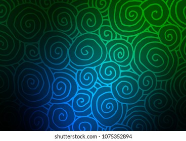 Dark Blue, Green vector natural abstract texture. A vague abstract illustration with doodles in Indian style. The completely new template can be used for your brand book.