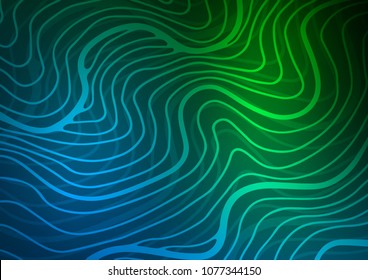 Dark Blue, Green vector natural abstract texture. A vague abstract illustration with doodles in Indian style. Brand-new style for your business design.