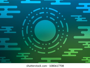 Dark Blue, Green vector natural abstract background. Colorful abstract illustration with lines in Asian style. A completely new template for your business design.