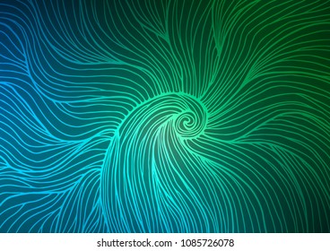 Dark Blue, Green vector natural elegant pattern. Sketchy hand drawn doodles on blurred background. The elegant pattern can be used as a part of a brand book.