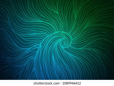 Dark Blue, Green vector natural elegant texture. Decorative shining illustration with doodles on abstract template. The textured pattern can be used for website.