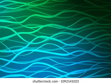 Dark Blue, Green vector natural abstract template. Colorful illustration in abstract style with doodles and Zen tangles. The pattern can be used for coloring books and pages for kids.