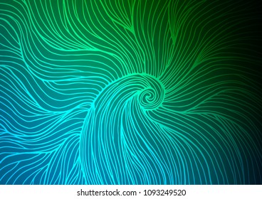 Dark Blue, Green vector natural elegant pattern. An elegant bright illustration with lines in Natural style. The best blurred design for your business.